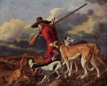 Jäger mit Hunden